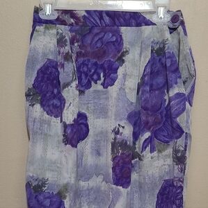 Floral Purple Skirt Size 8